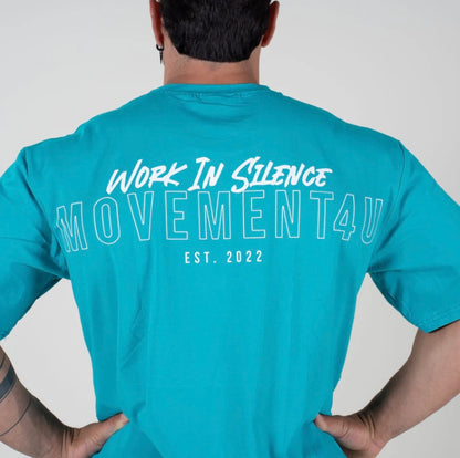 M4U - CAMISETA WORK IN SILENCE TURQUESA