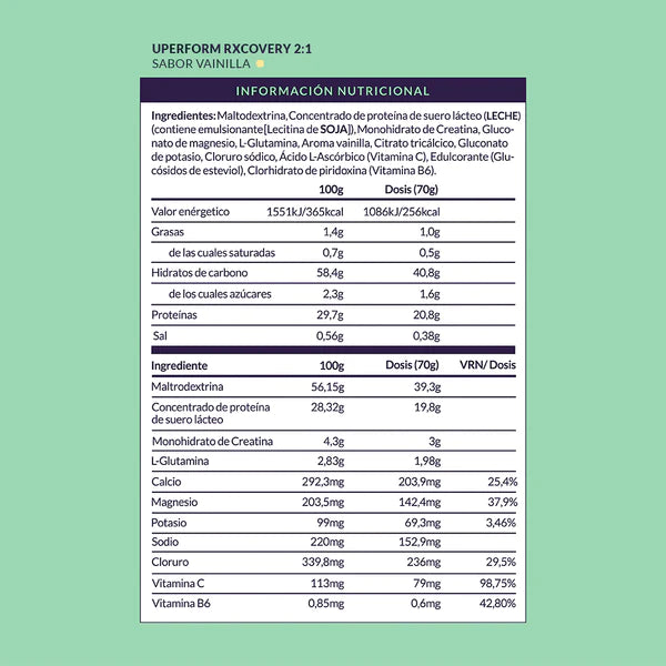 UPERFORM RXCOVERY 2:1 Recuperador